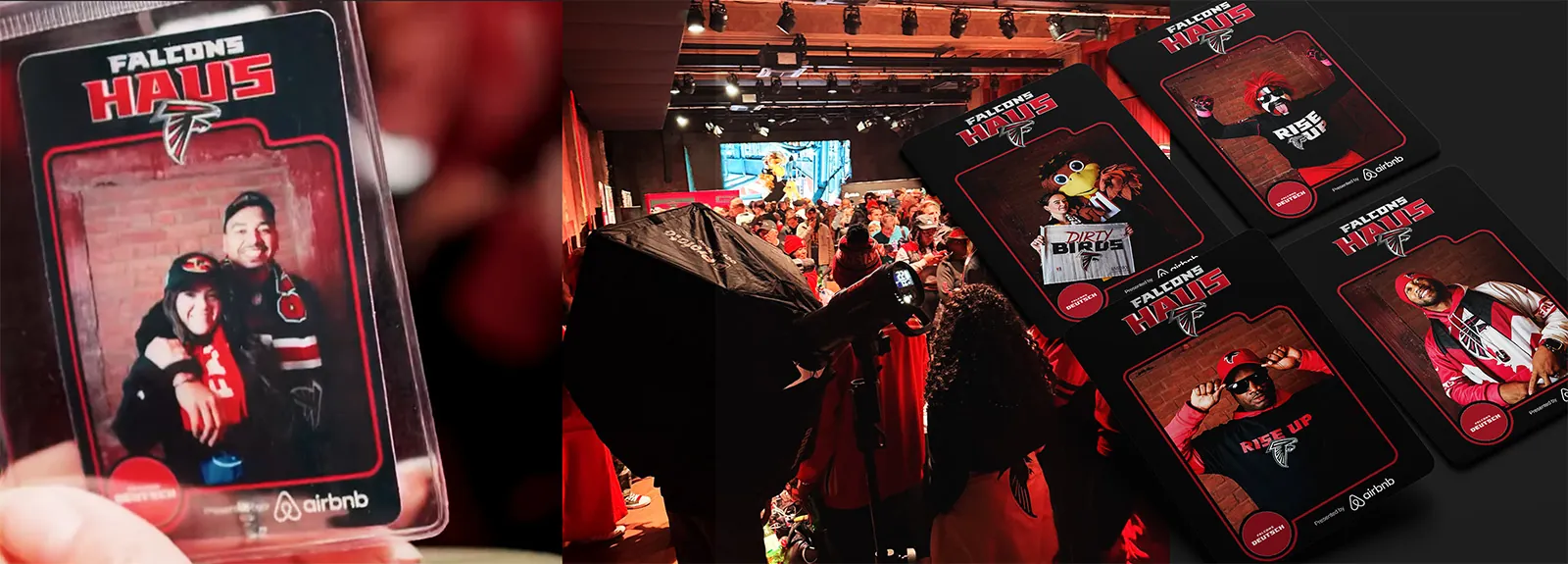 Falcons trading cards from the photo activation in Berlin